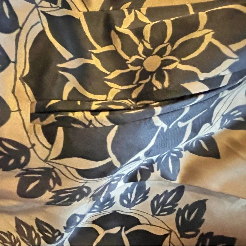 Talbots Floral A-Line Skirt - Navy and Cream - Picture 7 of 7